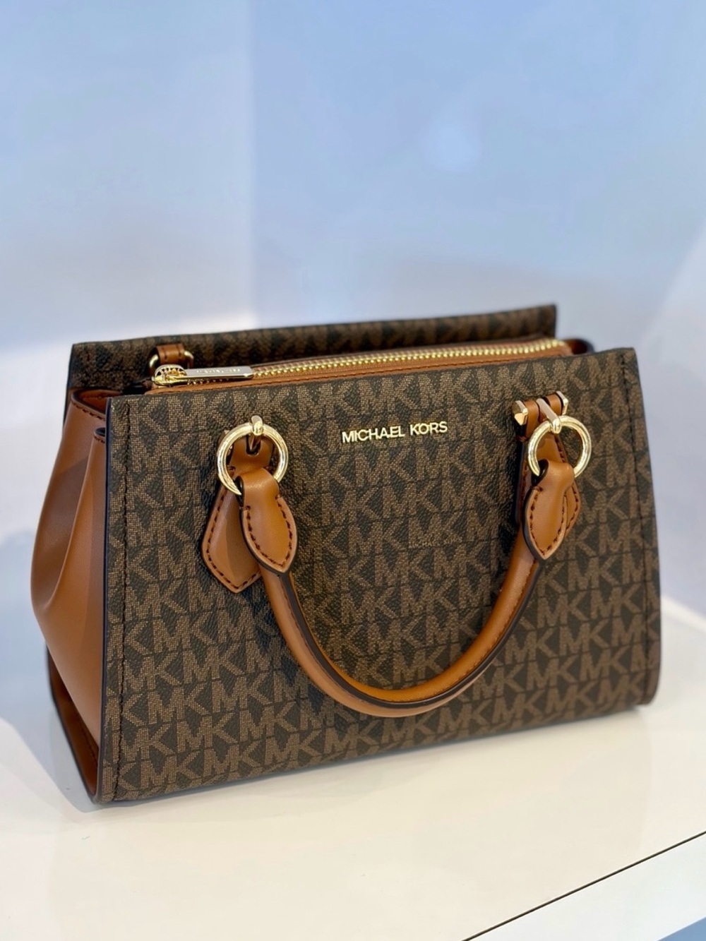 NWT Michael Kors Brown Logo Marilyn Small Crossbody